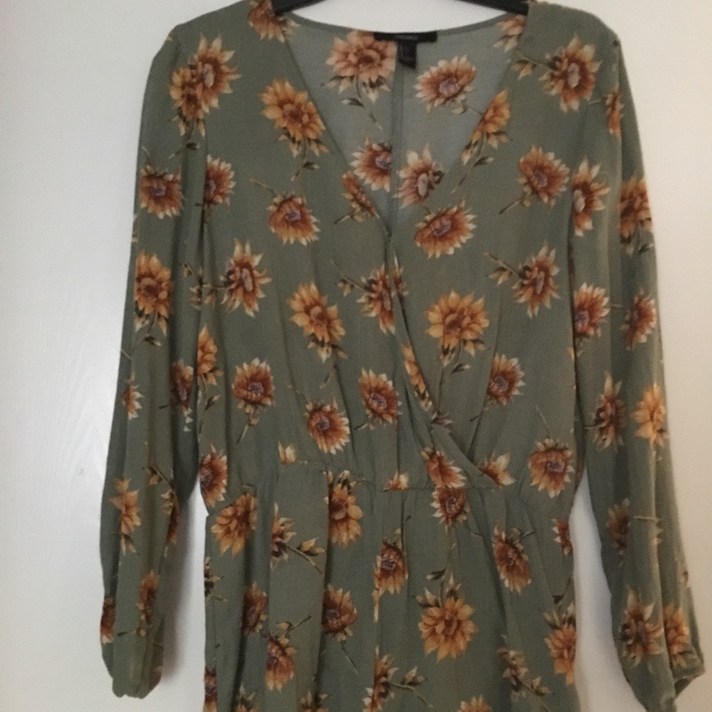 Floral long sleeve romper